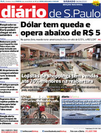 Capa do jornal Diário de São Paulo 06/06/2020