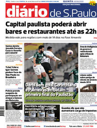 Capa do jornal Diário de São Paulo 06/08/2020