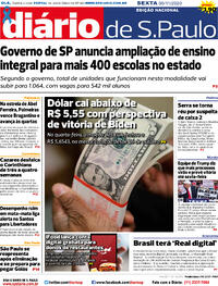Capa do jornal Diário de São Paulo 06/11/2020