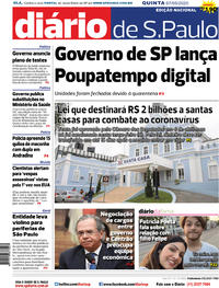 Capa do jornal Diário de São Paulo 07/05/2020