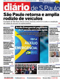 Capa do jornal Diário de São Paulo 08/05/2020