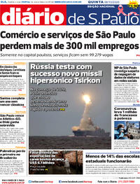 Capa do jornal Diário de São Paulo 08/10/2020