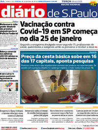 Capa do jornal Diário de São Paulo 08/12/2020