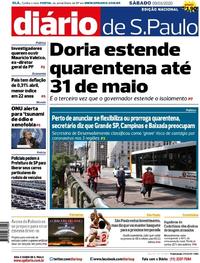 Capa do jornal Diário de São Paulo 09/05/2020