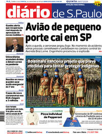 Capa do jornal Diário de São Paulo 09/07/2020