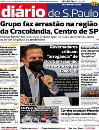 Capa do jornal Diário de São Paulo 09/12/2020