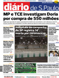 Capa do jornal Diário de São Paulo 11/05/2020