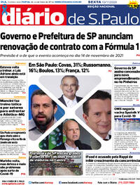 Capa do jornal Diário de São Paulo 13/11/2020