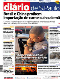 Capa do jornal Diário de São Paulo 15/09/2020
