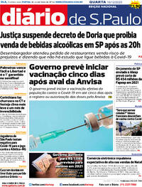 Capa do jornal Diário de São Paulo 16/12/2020
