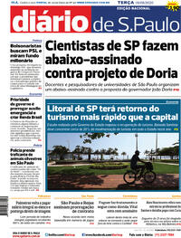 Capa do jornal Diário de São Paulo 18/08/2020