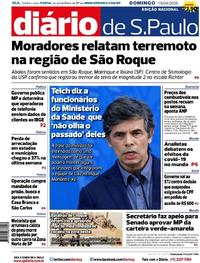 Capa do jornal Diário de São Paulo 19/04/2020