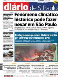 Capa do jornal Diário de São Paulo 19/08/2020