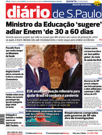 Capa do jornal Diário de São Paulo 21/05/2020