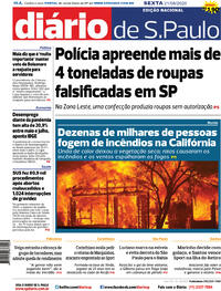 Capa do jornal Diário de São Paulo 21/08/2020
