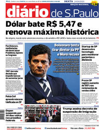 Capa do jornal Diário de São Paulo 24/04/2020