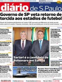 Capa do jornal Diário de São Paulo 24/09/2020