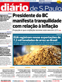 Capa do jornal Diário de São Paulo 25/09/2020