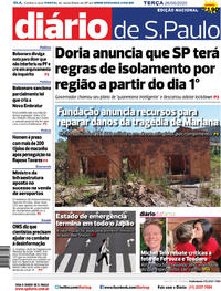 Capa do jornal Diário de São Paulo 26/05/2020