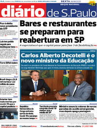 Capa do jornal Diário de São Paulo 26/06/2020