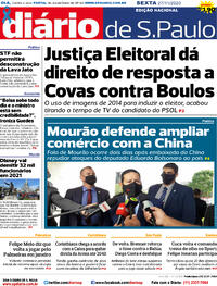 Capa do jornal Diário de São Paulo 27/11/2020