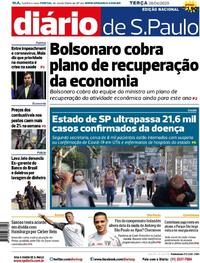 Capa do jornal Diário de São Paulo 28/04/2020
