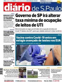 Capa do jornal Diário de São Paulo 28/07/2020