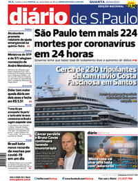 Capa do jornal Diário de São Paulo 29/04/2020