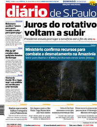 Capa do jornal Diário de São Paulo 30/08/2020