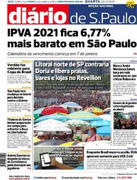 Capa do jornal Diário de São Paulo 30/12/2020