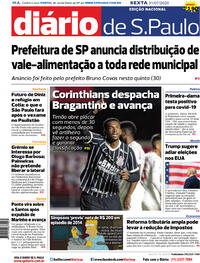 Capa do jornal Diário de São Paulo 31/07/2020