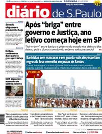Capa do jornal Diário de São Paulo 01/02/2021