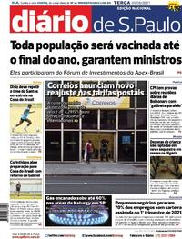 Capa do jornal Diário de São Paulo 01/06/2021
