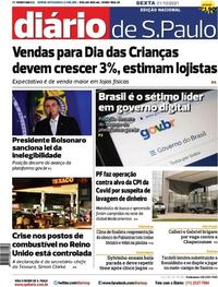 Capa do jornal Diário de São Paulo 01/10/2021