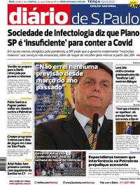 Capa do jornal Diário de São Paulo 02/03/2021