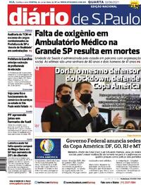 Capa do jornal Diário de São Paulo 02/06/2021