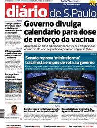 Capa do jornal Diário de São Paulo 02/09/2021