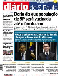 Capa do jornal Diário de São Paulo 03/02/2021