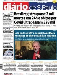 Capa do jornal Diário de São Paulo 03/04/2021