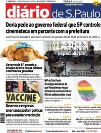 Capa do jornal Diário de São Paulo 03/08/2021