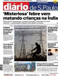 Capa do jornal Diário de São Paulo 03/09/2021