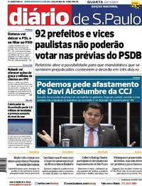 Capa do jornal Diário de São Paulo 03/11/2021