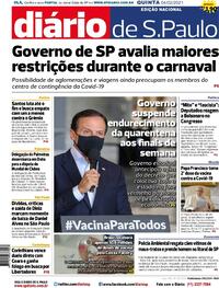 Capa do jornal Diário de São Paulo 04/02/2021