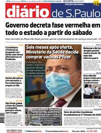 Capa do jornal Diário de São Paulo 04/03/2021