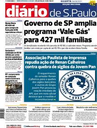 Capa do jornal Diário de São Paulo 04/08/2021