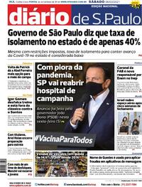 Capa do jornal Diário de São Paulo 06/03/2021