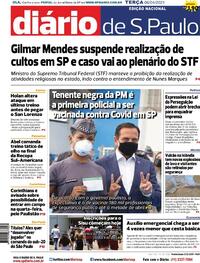 Capa do jornal Diário de São Paulo 06/04/2021
