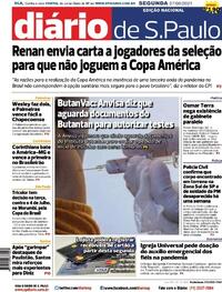 Capa do jornal Diário de São Paulo 07/06/2021