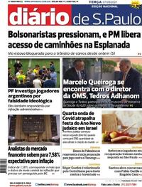 Capa do jornal Diário de São Paulo 07/09/2021