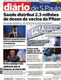 Capa do jornal Diário de São Paulo 08/06/2021
